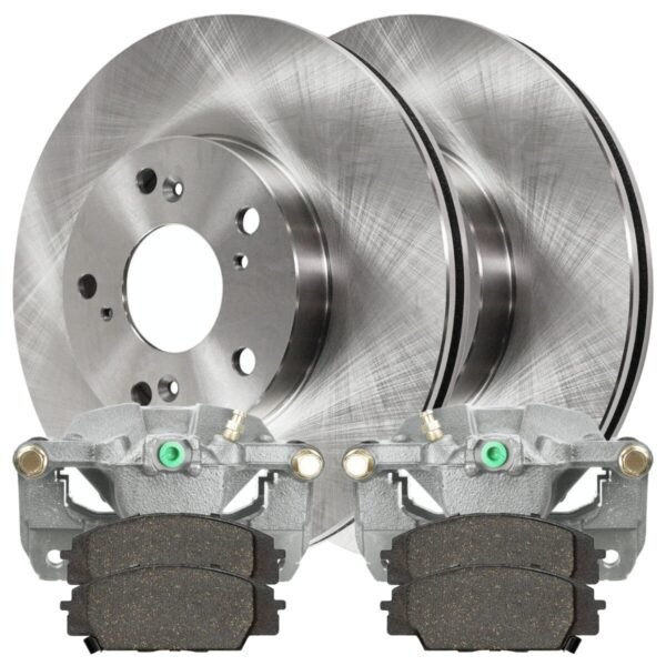 Front Brake Calipers Ceramic Pads Rotors Kit Driver and Passenger Side