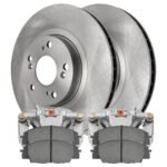 Front Brake Calipers Performance Ceramic Pads Rotors Kit Driver and Passenger Side