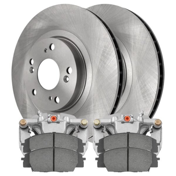 Front Brake Calipers Performance Ceramic Pads Rotors Kit Driver and Passenger Side