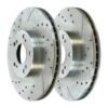 Front Drilled Slotted Brake Rotors Silver Set of 2 Driver and Passenger Side