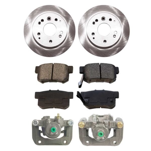 Rear Brake Calipers Ceramic Pads Rotors Kit Driver and Passenger Side