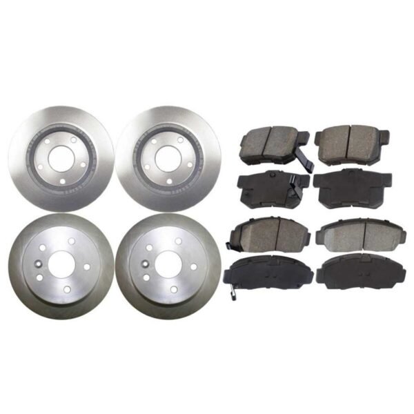 Front and Rear Brake Rotors and Performance Ceramic Pads Kit