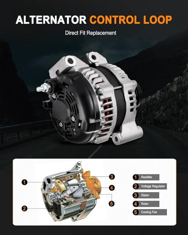 ASAPE 11570 Alternator Fit for Chrysler Town & Country for Dodge Grand Caravan 11-16, for Chrysler 200 for VW Routan for Dodge Avenger 11-14, for Ram C/V 12-15, for Dodge Journey 11-20, 3.6L V6 - Image 5