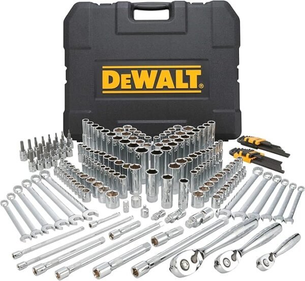 DEWALT Mechanics Tools Kit and Socket Set, 204-Piece, 1/4" & 3/8" & 1/2" Drive, MM/SAE (DWMT72165)