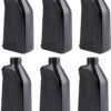 Hacaroa 6 Pack Plastic Engine Oil Jugs, 34 Oz Black Liquid Utility Jug Empty Bottle Refillable Container for Storing Motor Oil, Bleach, Detergent, Lubricant, Automotive Fluids