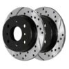 Rear Drilled Slotted Brake Rotors Black and Performance Ceramic Pads Kit Driver and Passenger Side